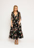 Margaret Floral Embroidered Midi Dress Black by JessaKae