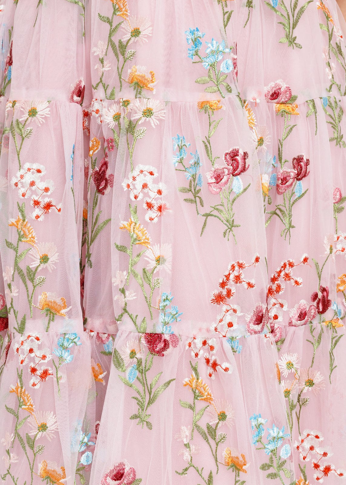 Margaret Floral Embroidered Midi Dress Pink by JessaKae