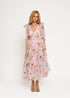 Margaret Floral Embroidered Midi Dress Pink by JessaKae