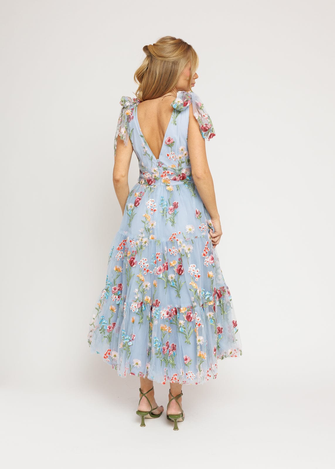 Margaret Floral Midi Dress Blue by JessaKae