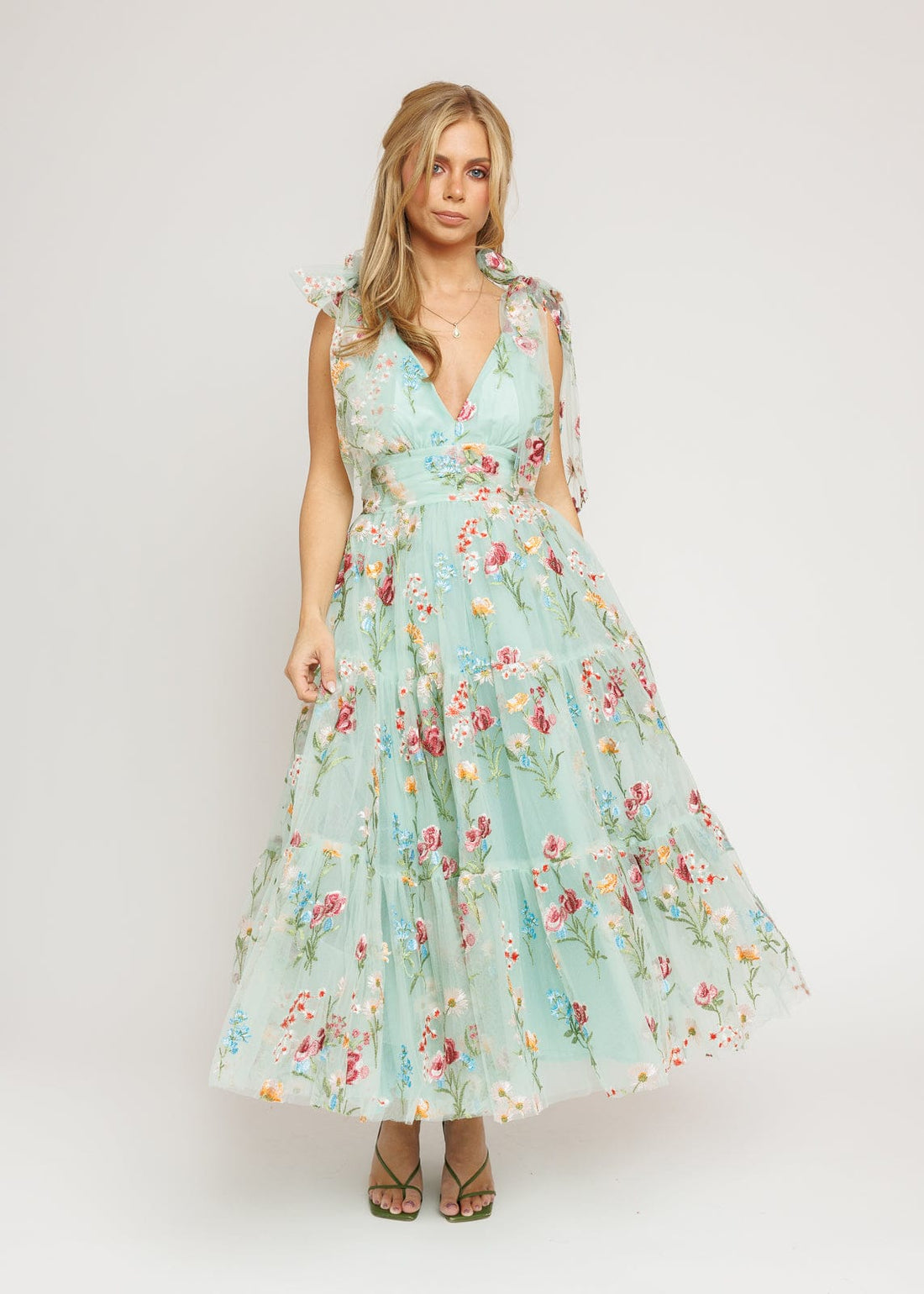 Margaret Floral Midi Dress Green by JessaKae