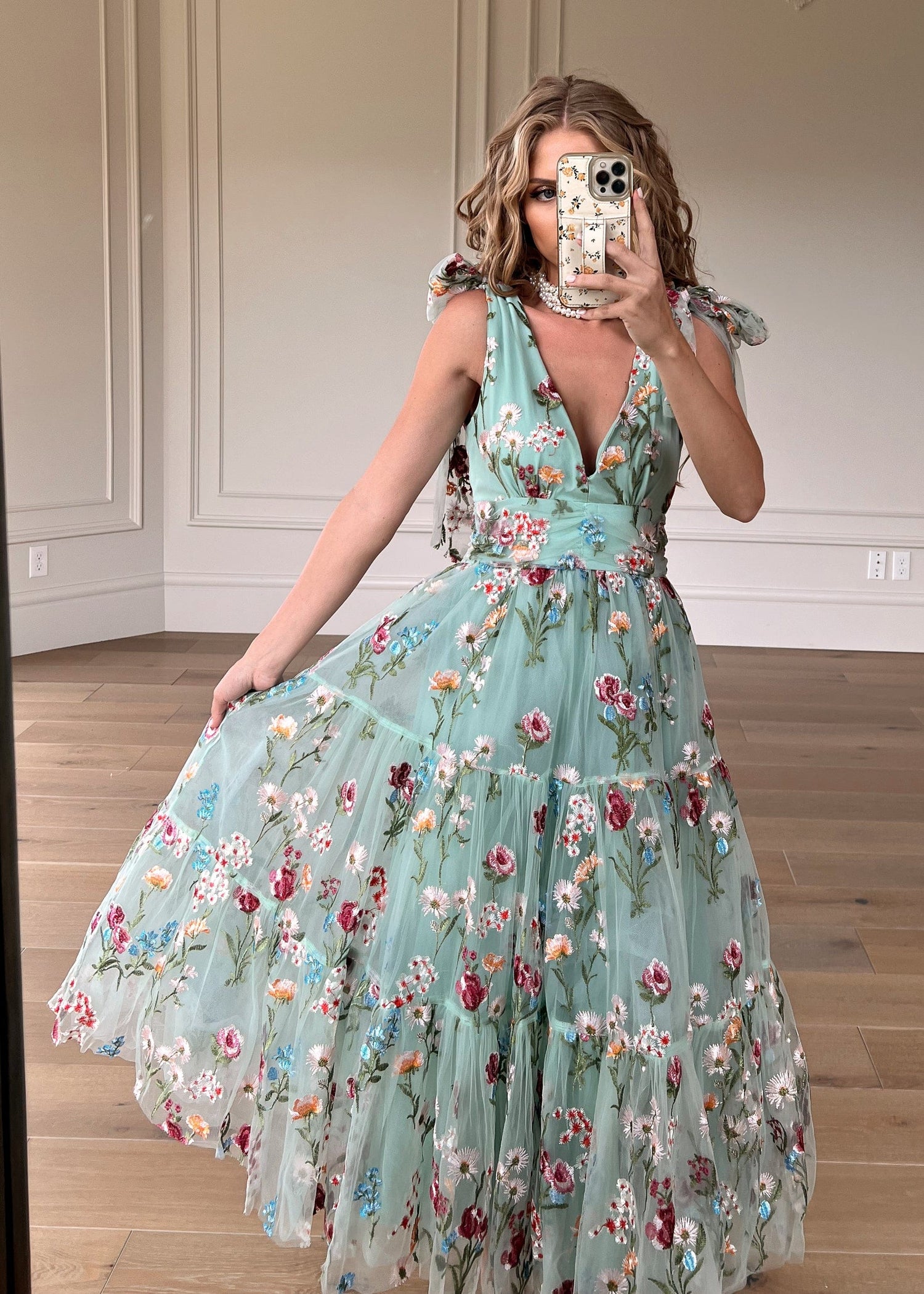 Margaret Floral Midi Dress Green by JessaKae