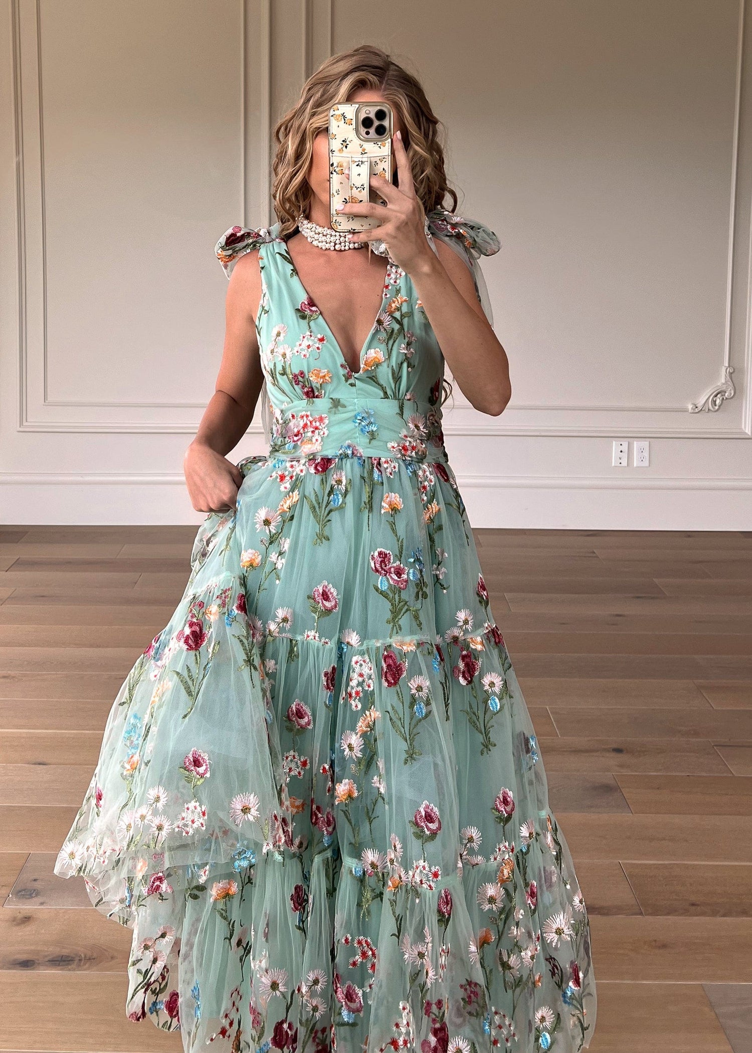 Margaret Floral Midi Dress Green by JessaKae