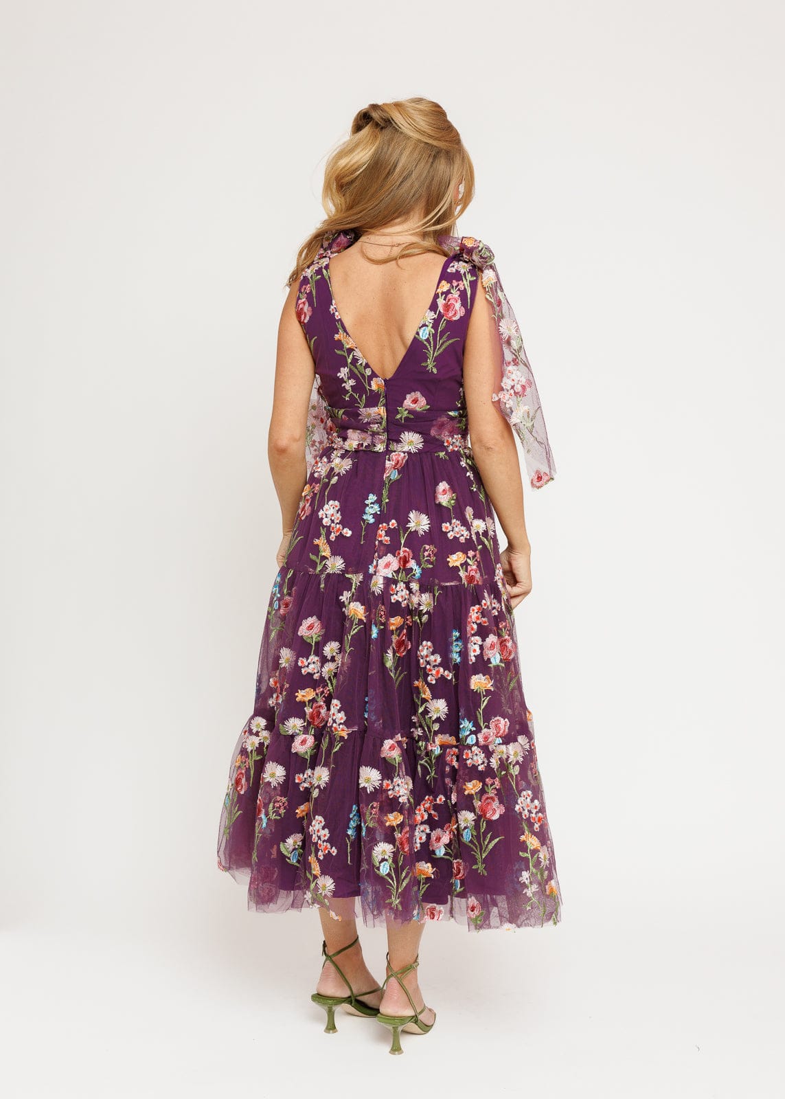 Margaret Floral Midi Dress Purple by JessaKae