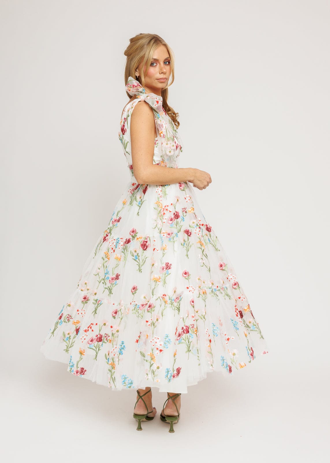 Margaret Floral Midi Dress White by JessaKae