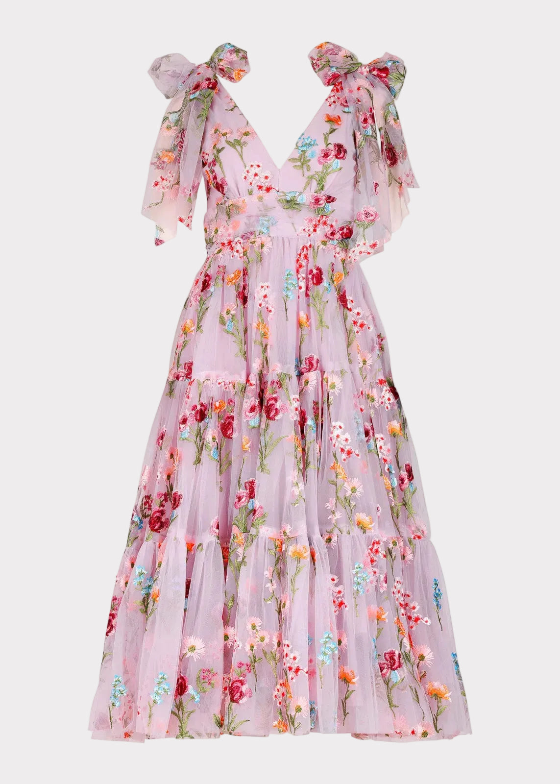 Margaret Floral Embroidered Midi Dress Pink by JessaKae