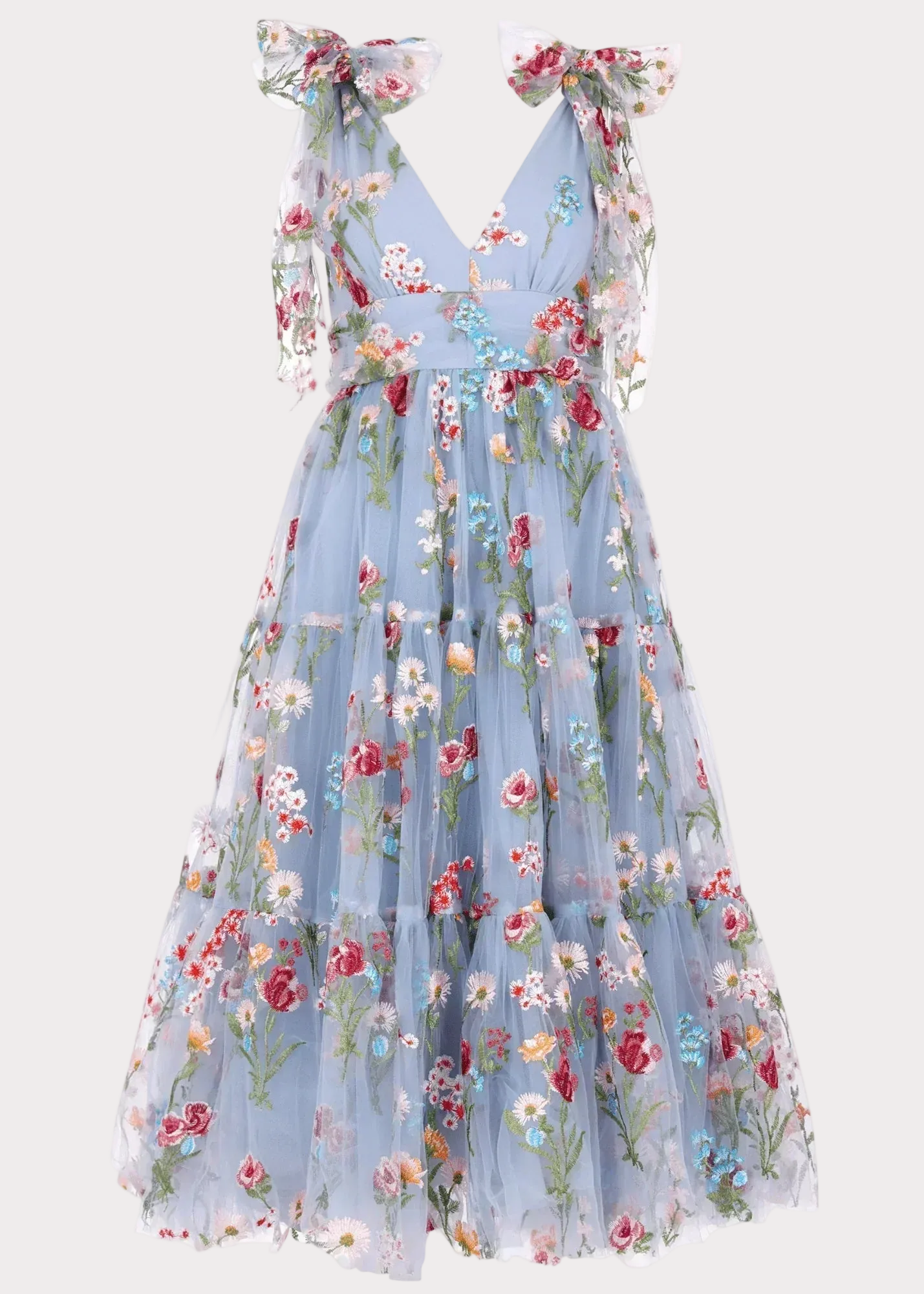 Margaret Floral Midi Dress Blue by JessaKae