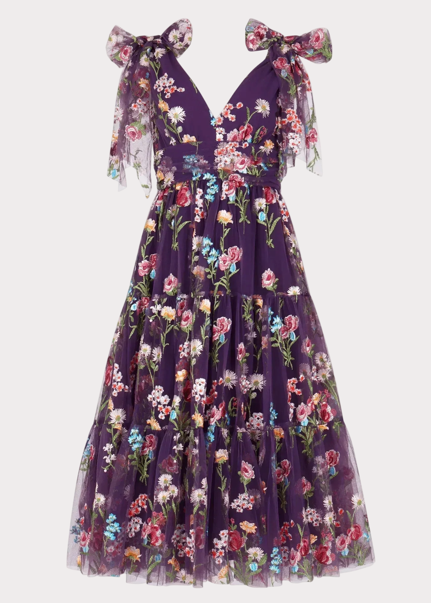 Margaret Floral Midi Dress Purple by JessaKae