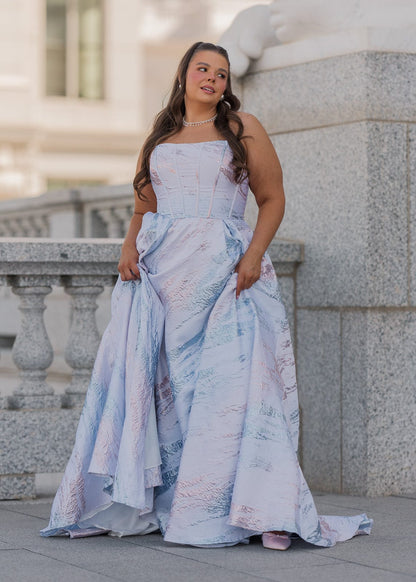 Nessa Metallic Dress - Blue by JessaKae