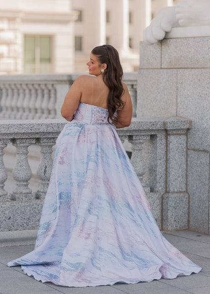 Nessa Metallic Dress - Blue by JessaKae