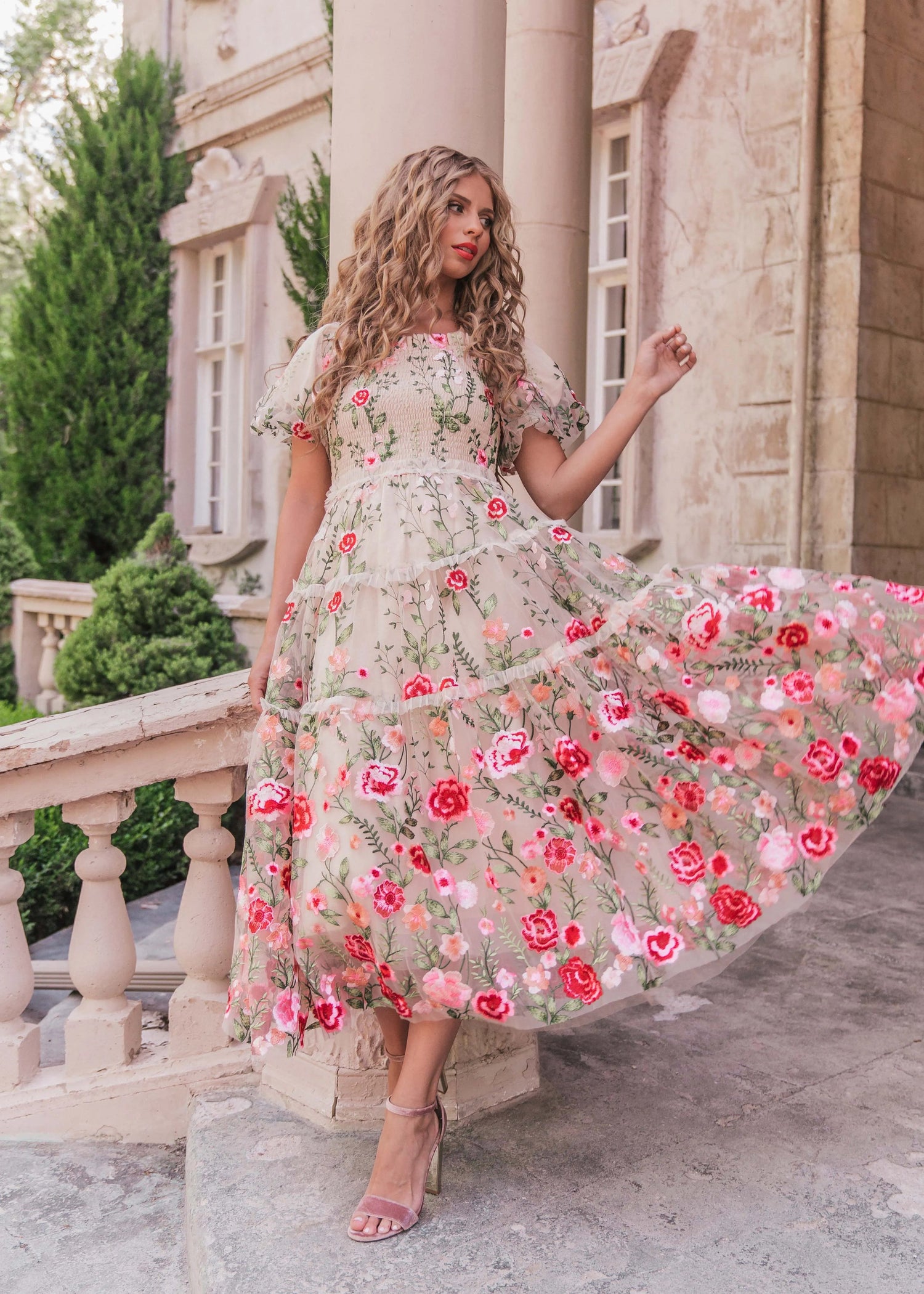 Rose Dress Midi - Cream by JessaKae