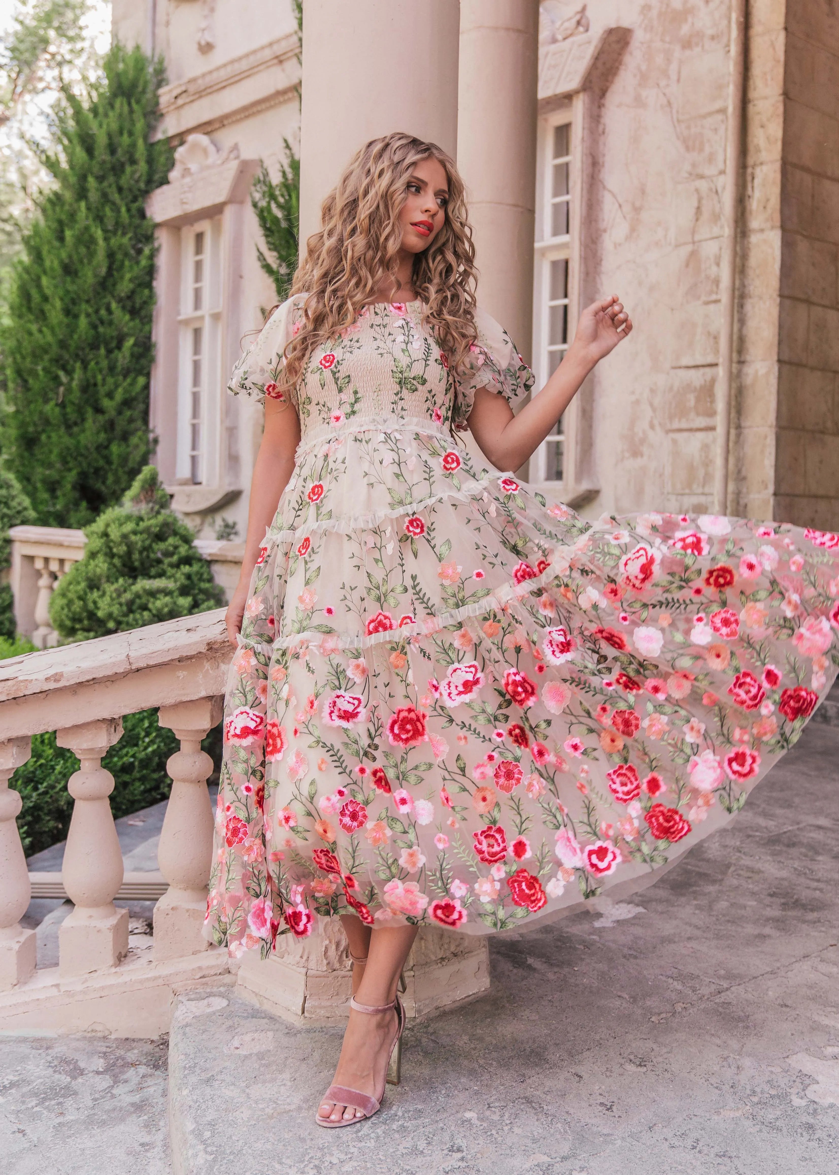 Rose Dress Midi - Cream by JessaKae