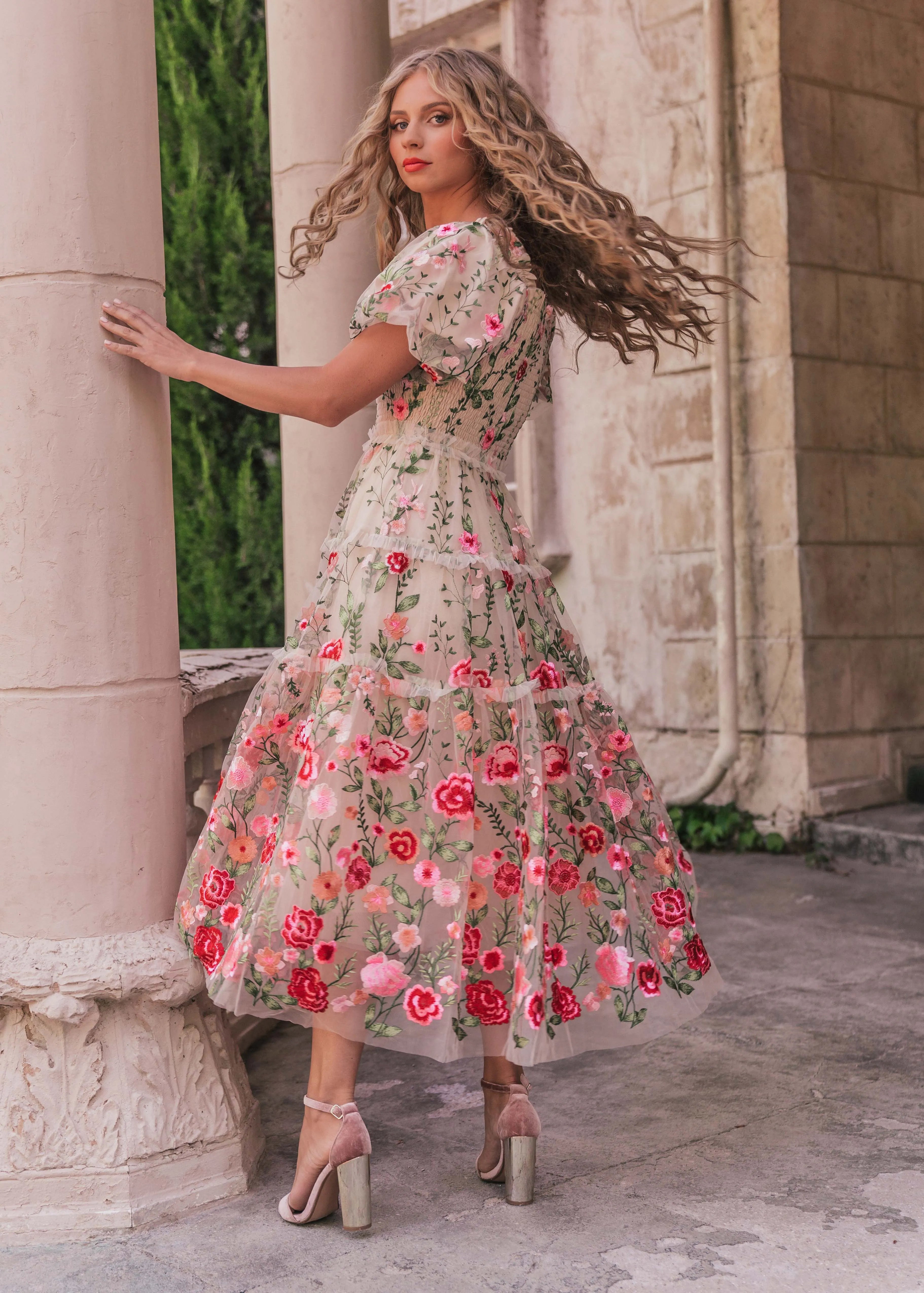 Rose Dress Midi - Cream by JessaKae