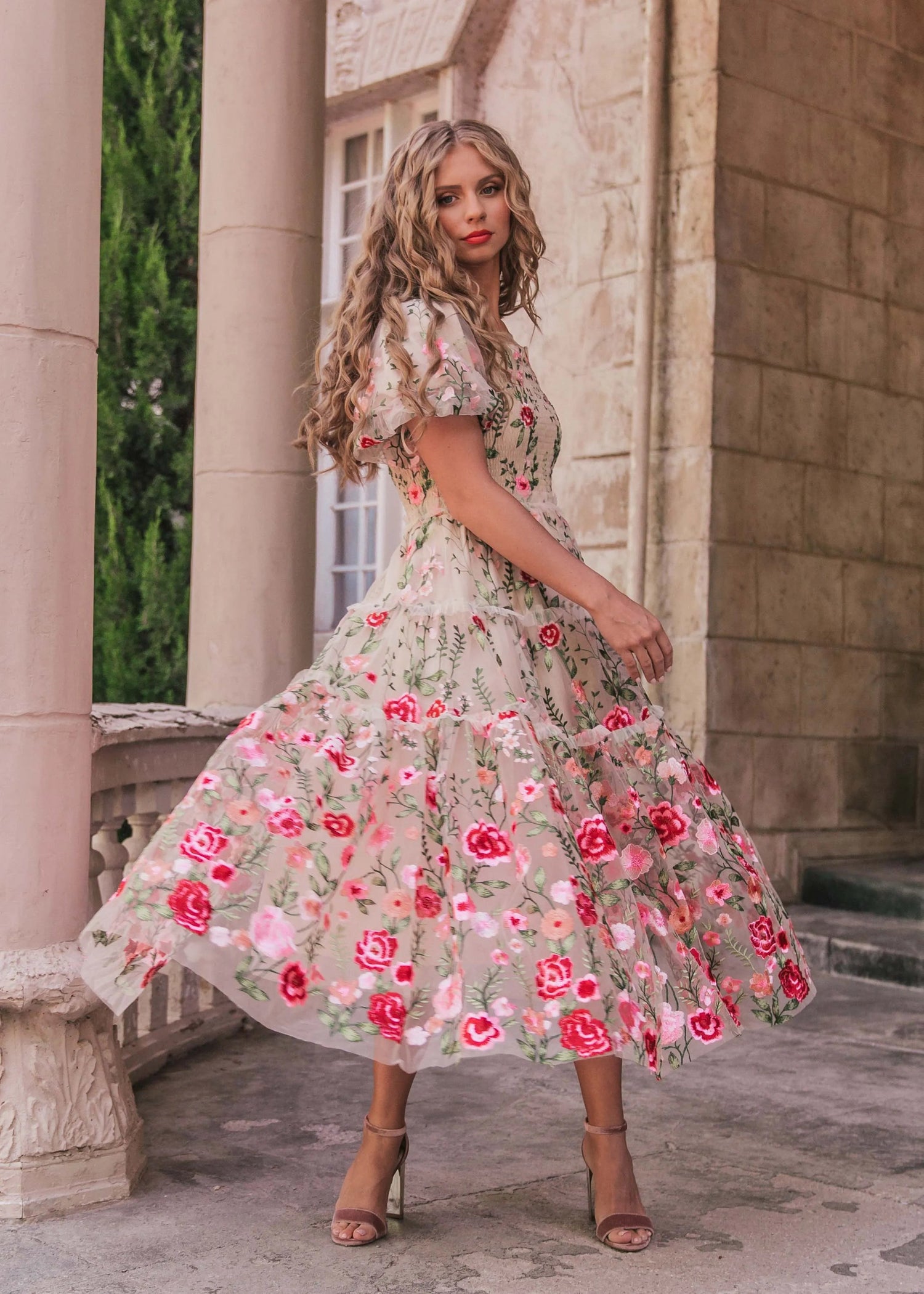 Rose Dress Midi - Cream by JessaKae