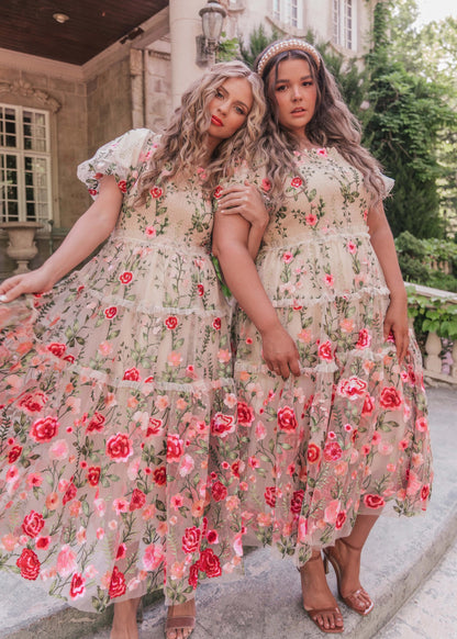 Rose Dress Midi - Cream by JessaKae