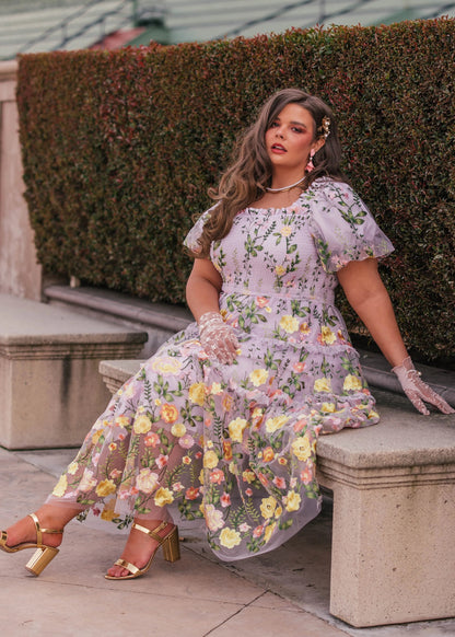 Rose Dress Midi - Lavender by JessaKae