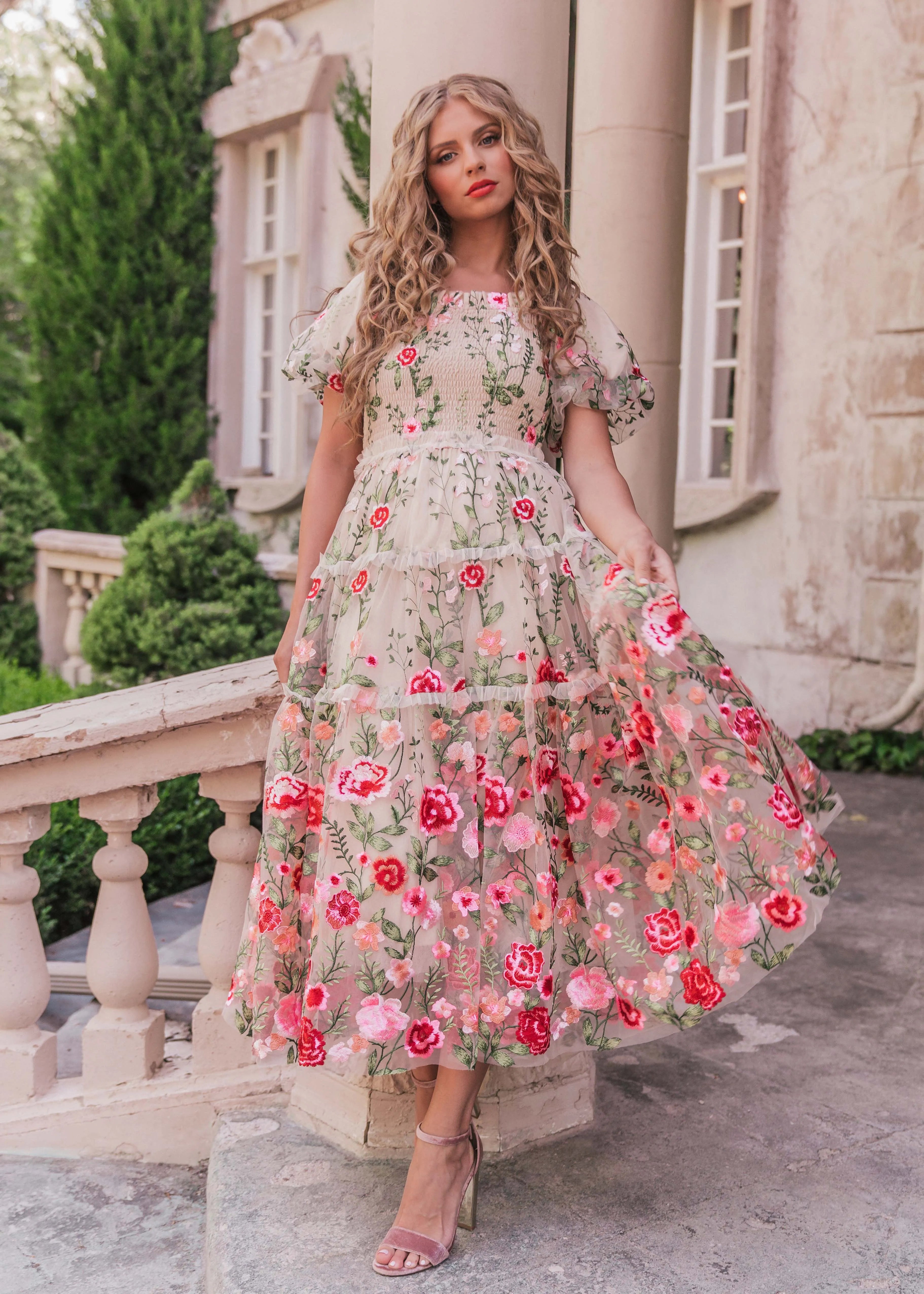 Rose Dress Midi - Cream by JessaKae