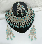 Joban Fashion Sky Blue Color Stone Work Necklace Set
