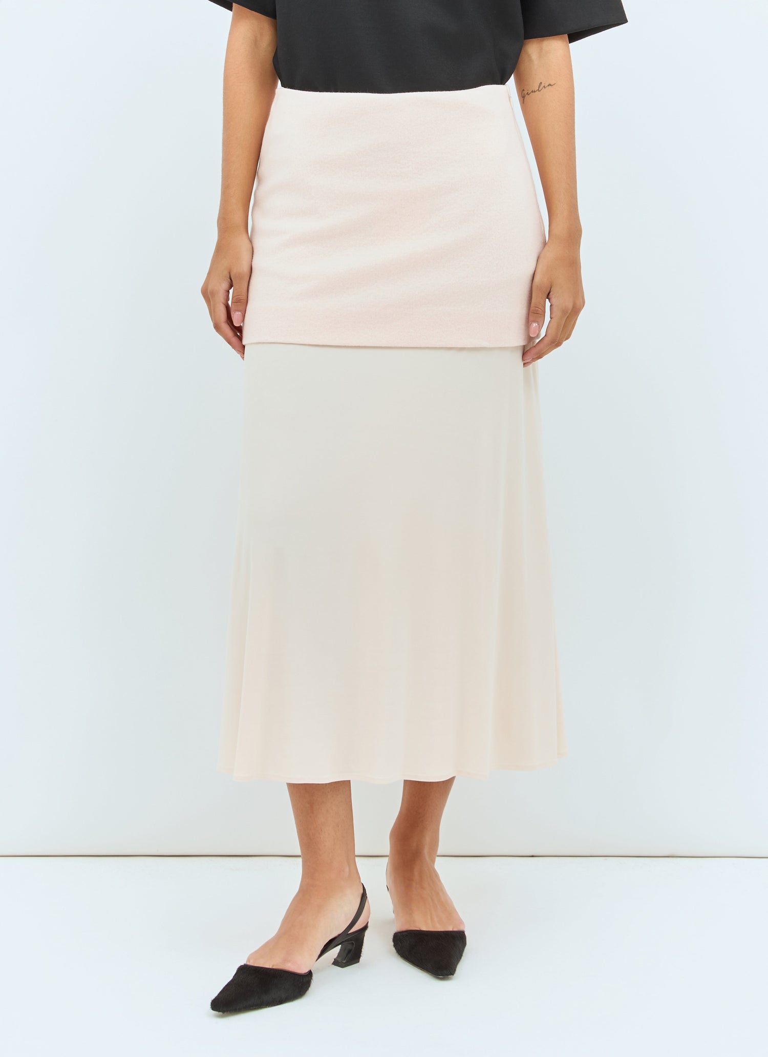 Jil Sander Women Layered Midi Skirt by Luosophy