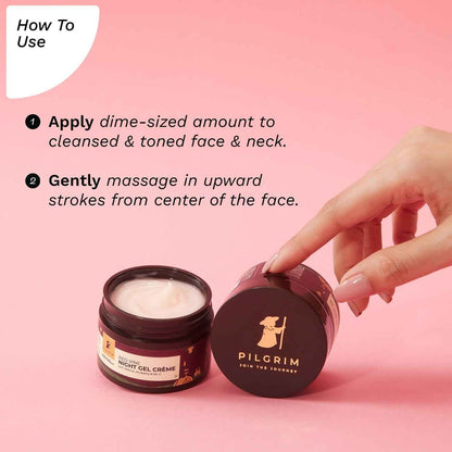 Pilgrim French Red Vine Anti Aging Night Cream with Retinol, Mulberry &amp; Vitamin C For Glowing Skin &amp; Skin Repair