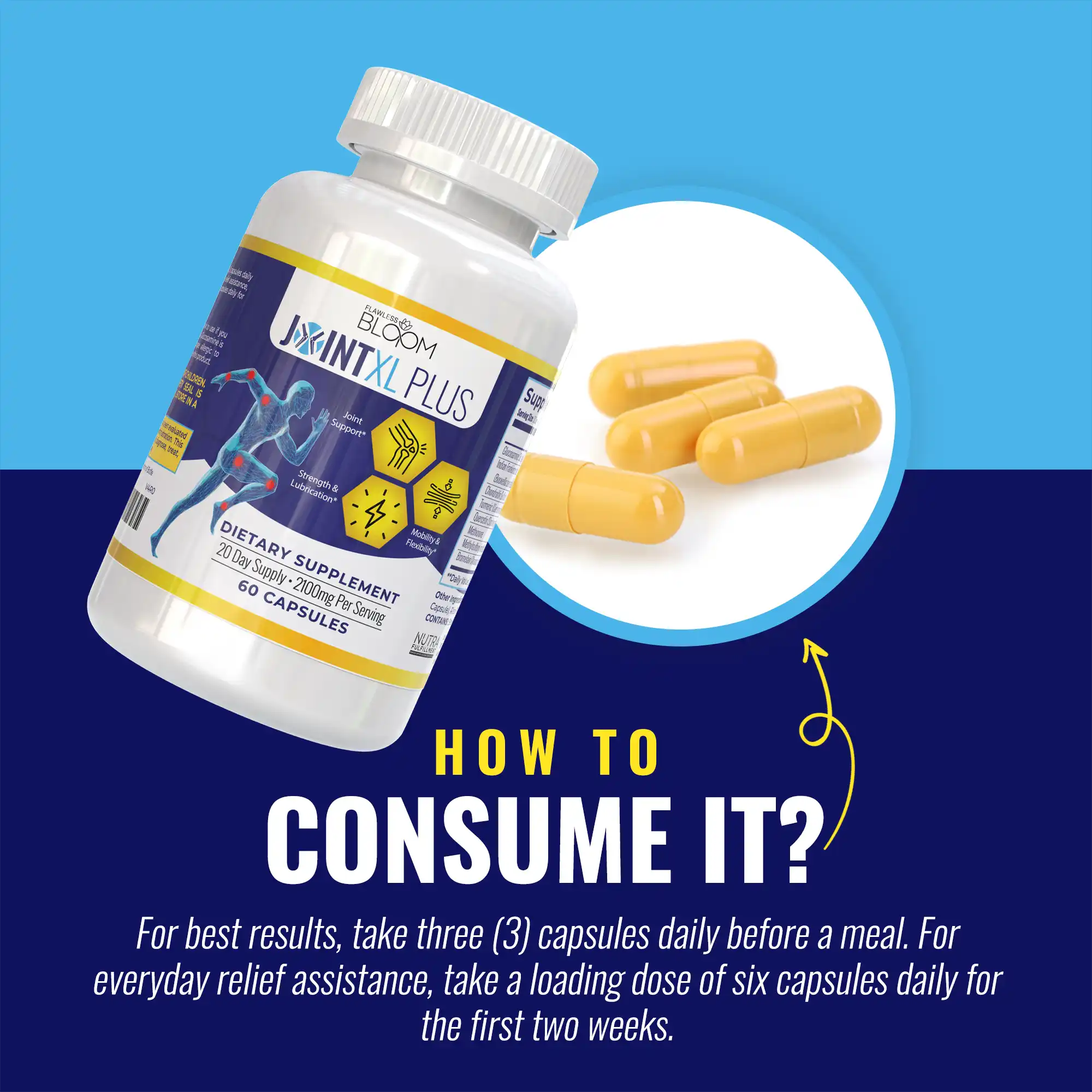 JointXL Plus - Advance Bone &amp; Joint Support Supplement with Glucosamine