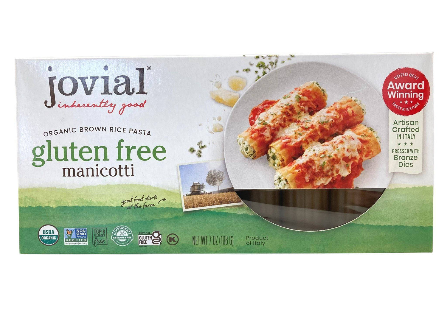 Manicotti, Brown Rice, Organic, Jovial, Gluten-Free by Country Life Natural Foods