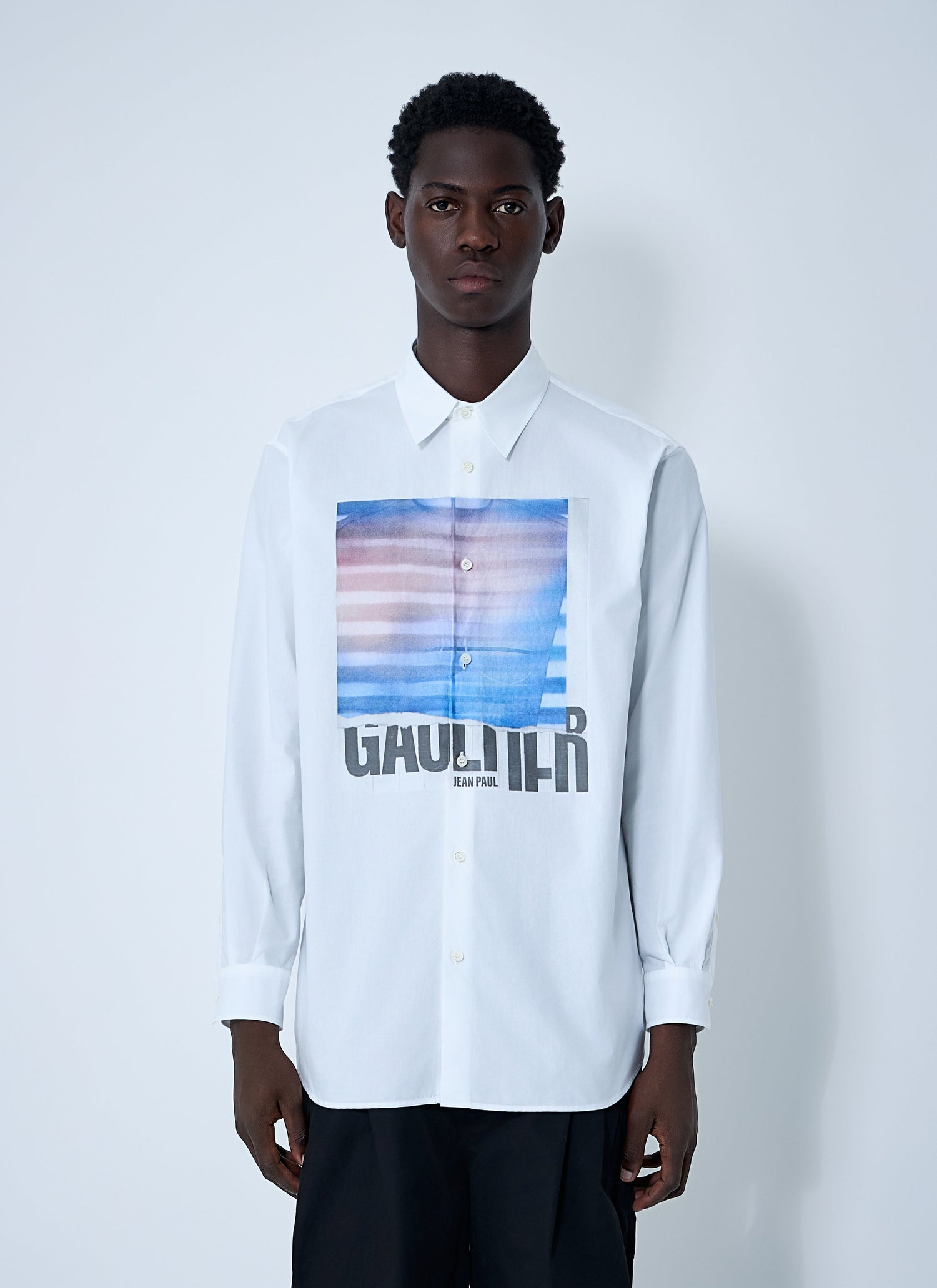 Jean Paul Gaultier Men Logo Print Button-Down Shirt by Luosophy