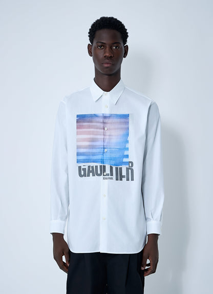 Jean Paul Gaultier Men Logo Print Button-Down Shirt by Luosophy