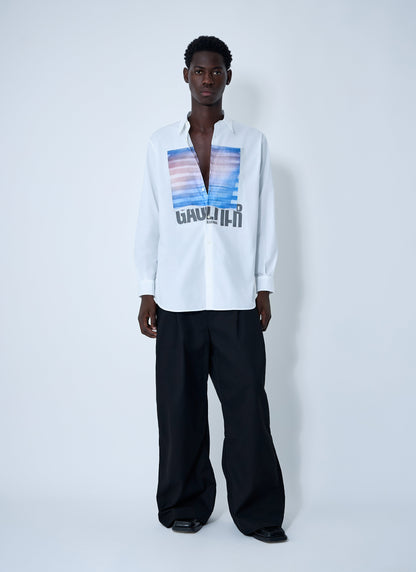 Jean Paul Gaultier Men Logo Print Button-Down Shirt by Luosophy