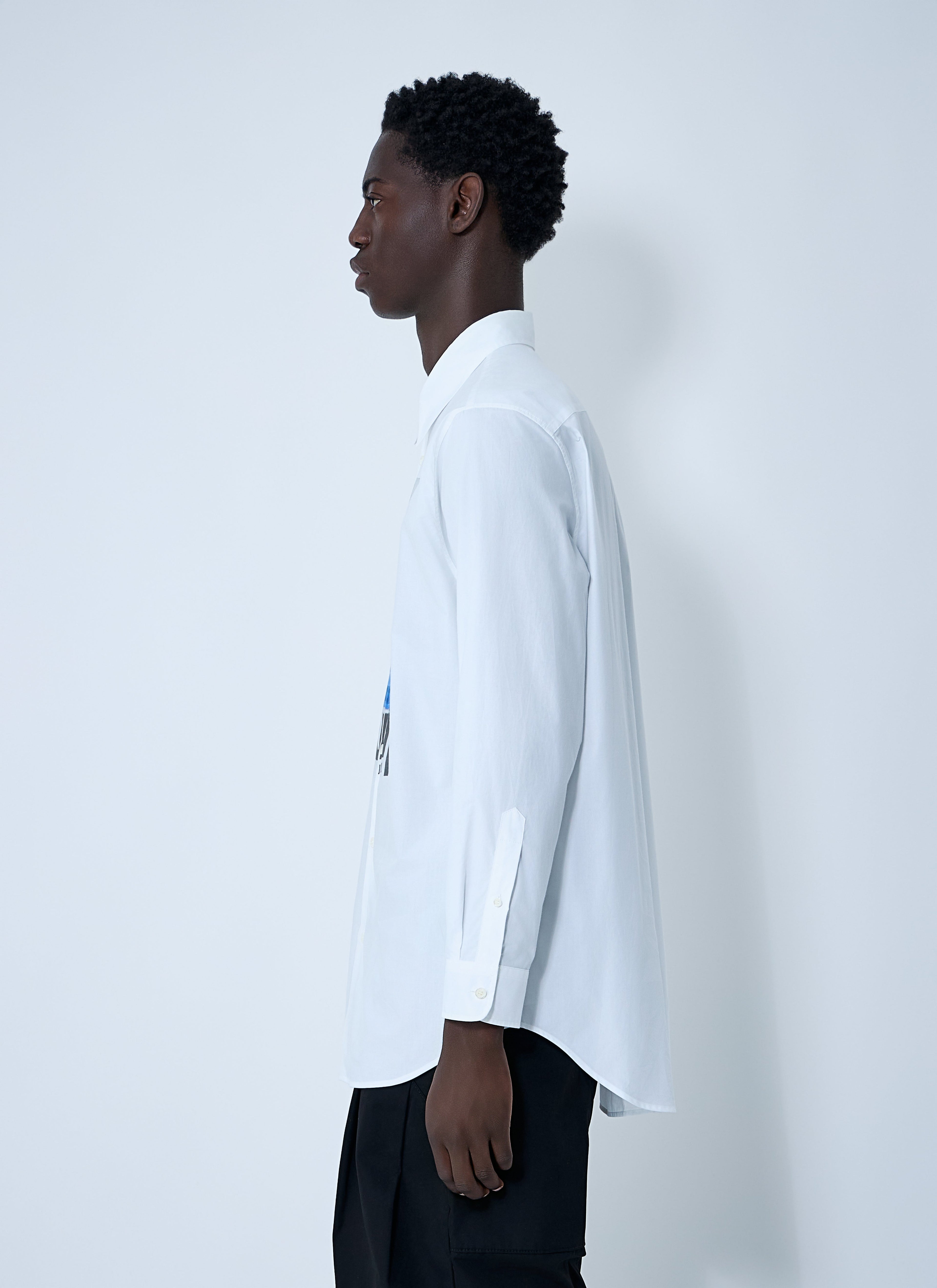 Jean Paul Gaultier Men Logo Print Button-Down Shirt by Luosophy