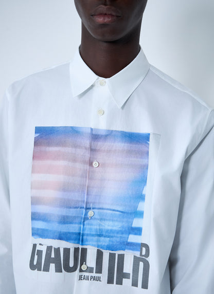 Jean Paul Gaultier Men Logo Print Button-Down Shirt by Luosophy