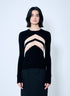 Jean Paul Gaultier Women Rib Sweater With Transparent Panels by Luosophy