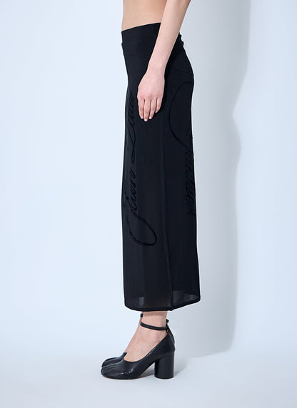 Jean Paul Gaultier Women Mesh Tattoo Midi Skirt by Luosophy