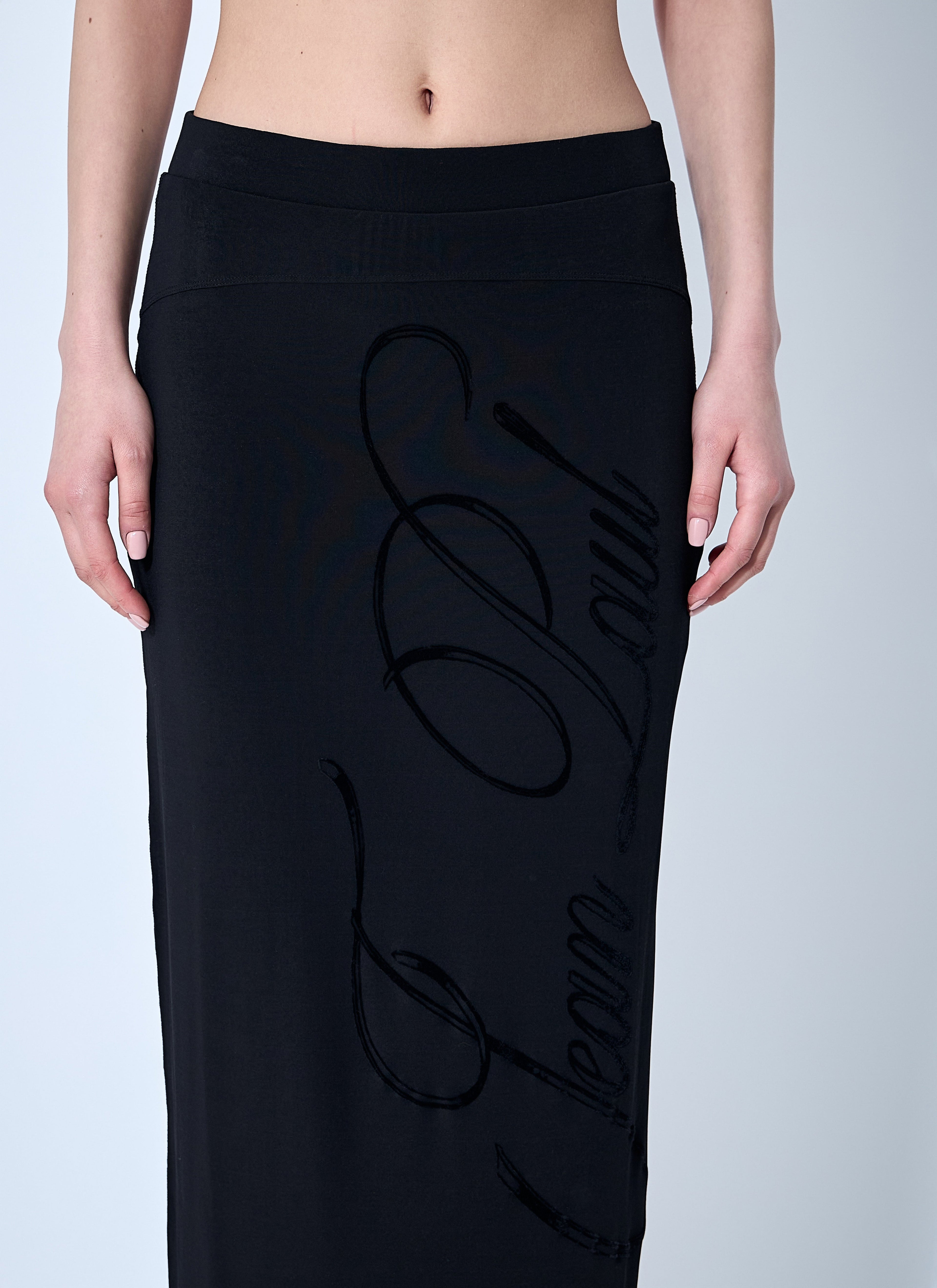 Jean Paul Gaultier Women Mesh Tattoo Midi Skirt by Luosophy