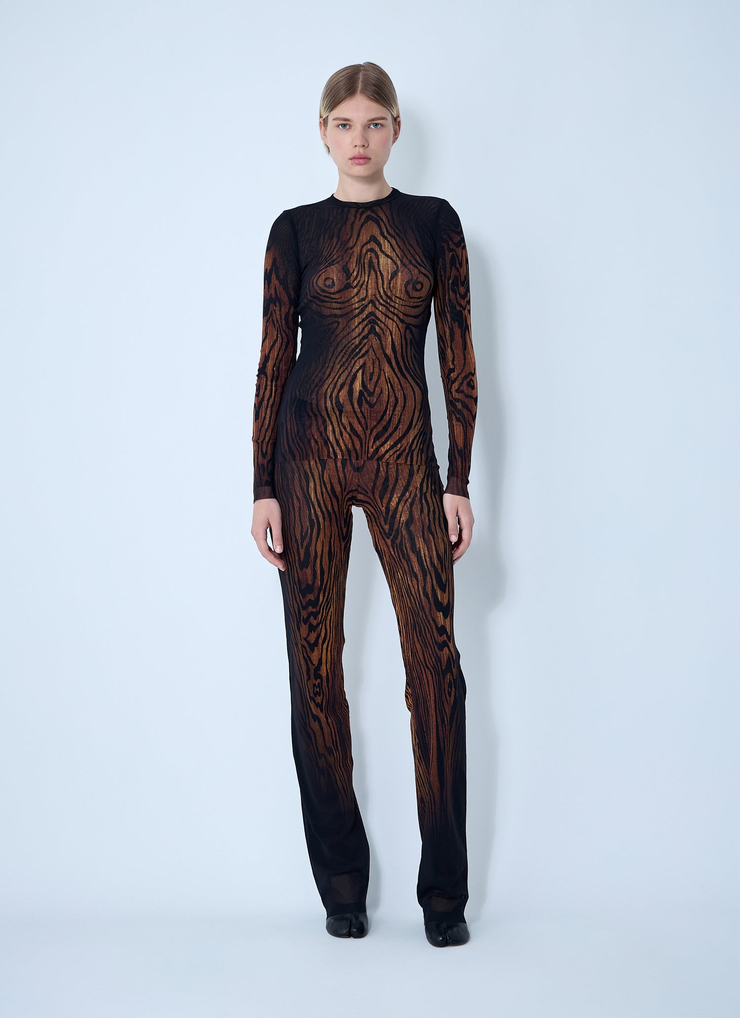 Jean Paul Gaultier Women Wood Mesh Top by Luosophy