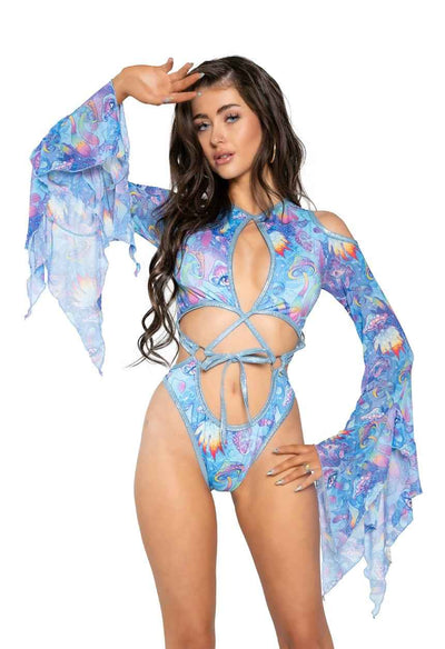 Spandex/Mesh Flow Bodysuit