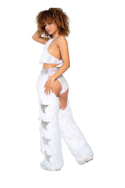 Light-Up Faux Fur/Glitter Vinyl Star Halter
