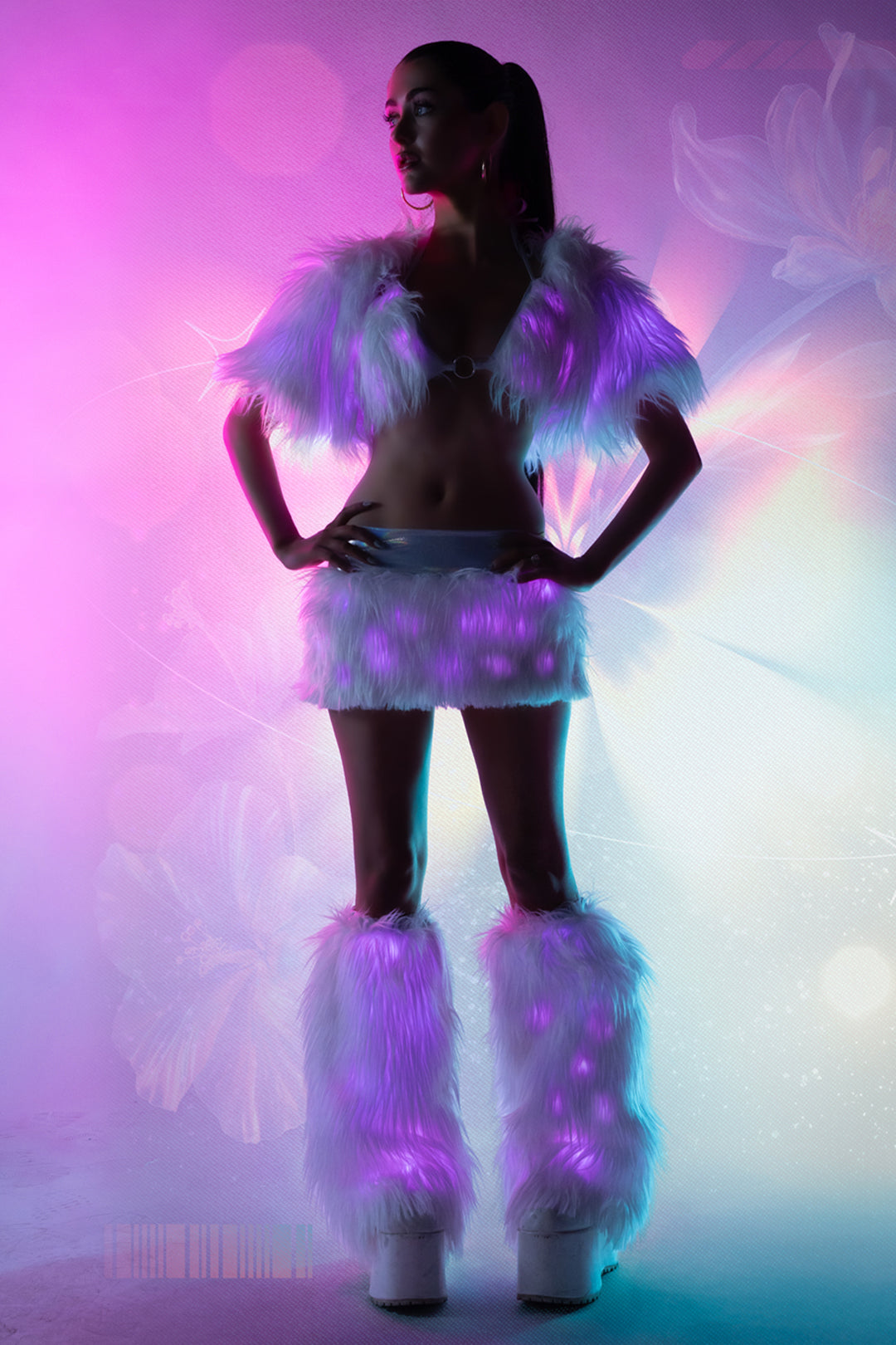 Light-Up Faux Fur Triangle Top by Rave Fix
