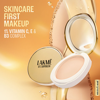 Lakme Vitamin C Superglow Skin Perfecting Compact with 1 % Vit C - Nude