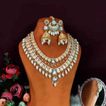 Joban Fashion Deep Double Layer Kundan Necklace Set - Green