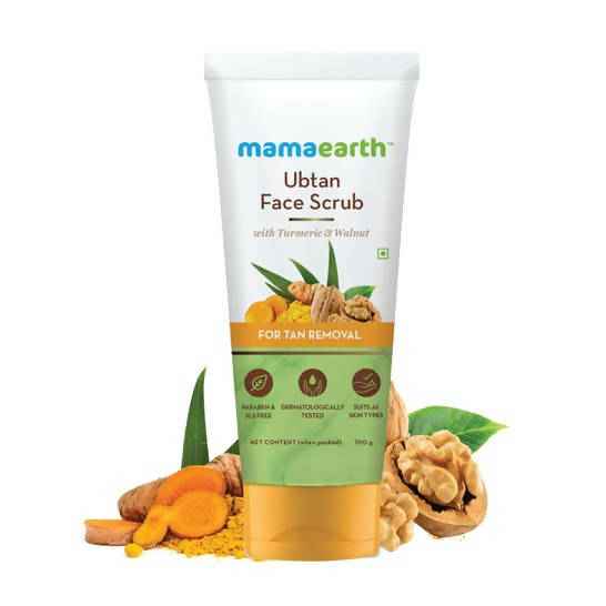 Mamaearth Ubtan Face Scrub with Turmeric &amp; Walnut for Tan Removal