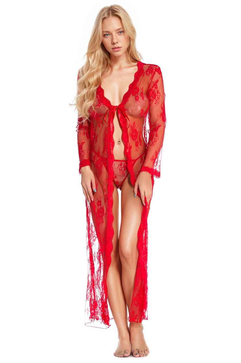 Long Lace Babydoll Robe