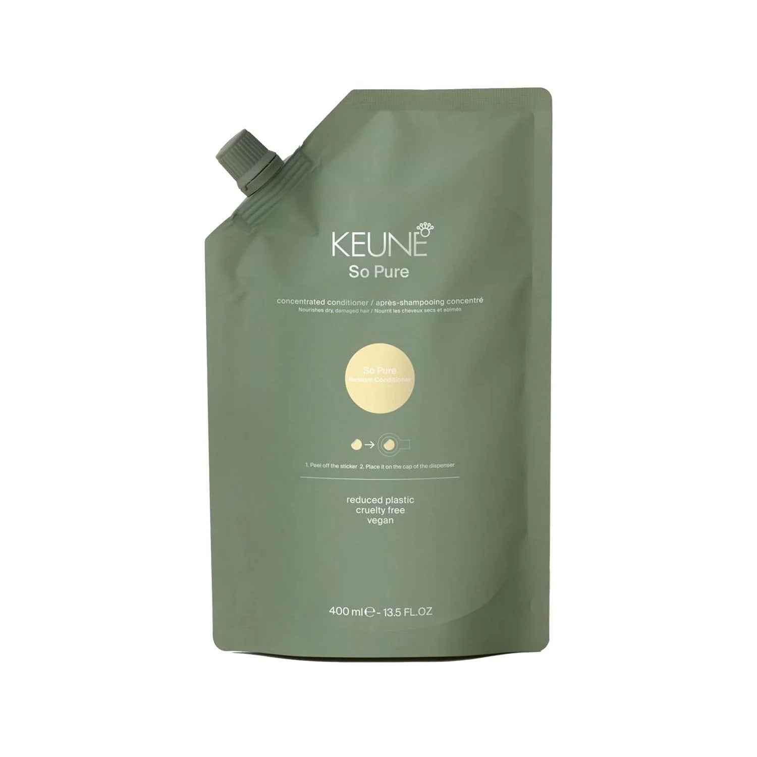 Keune So Pure Restore Conditioner Refill, Moisturizing and Nourishing Formula 13.5 oz