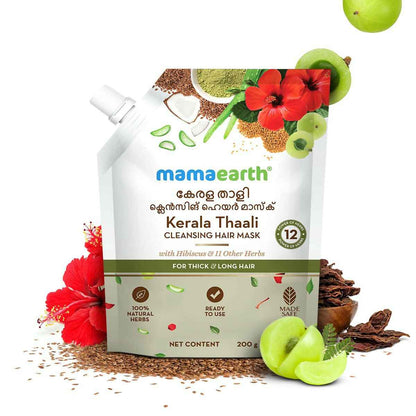 Mamaearth Kerala Thaali Cleansing Hair Mask with Power of 12 Herbs for Thick &amp; Long Hair