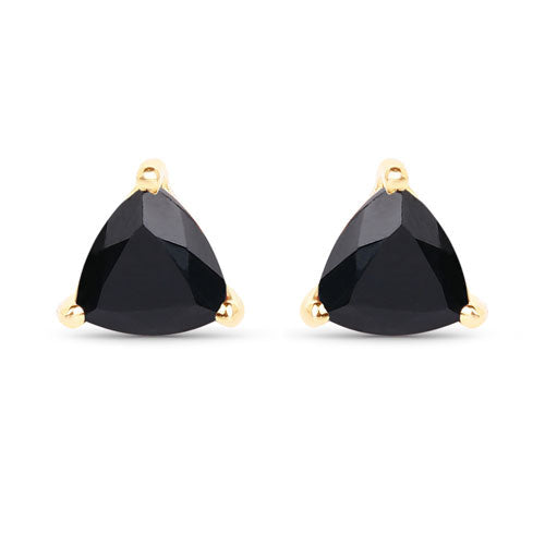0.70 Carat Genuine Black Sapphire 14K Yellow Gold Earrings  DestGlow