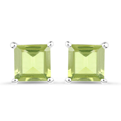 2.30 Carat Genuine Peridot .925 Sterling Silver Earrings  DestGlow