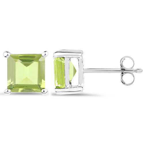 2.30 Carat Genuine Peridot .925 Sterling Silver Earrings  DestGlow