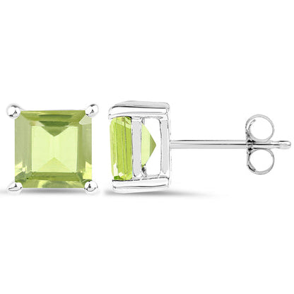 2.30 Carat Genuine Peridot .925 Sterling Silver Earrings  DestGlow