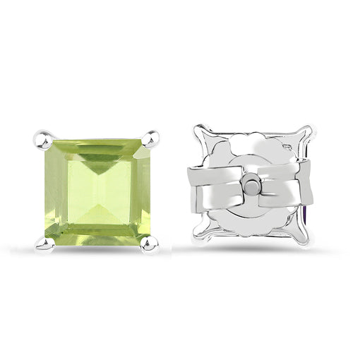 2.30 Carat Genuine Peridot .925 Sterling Silver Earrings  DestGlow