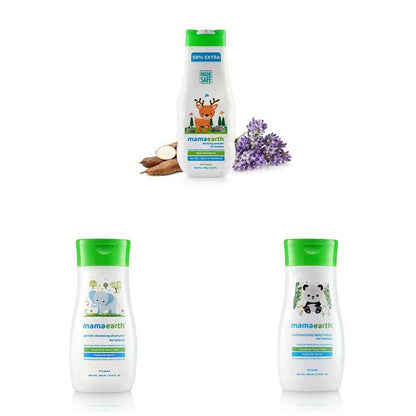 Mamaearth Dusting Powder &amp; Gentle Cleansing Shampoo &amp; Daily Moisturizing Lotion